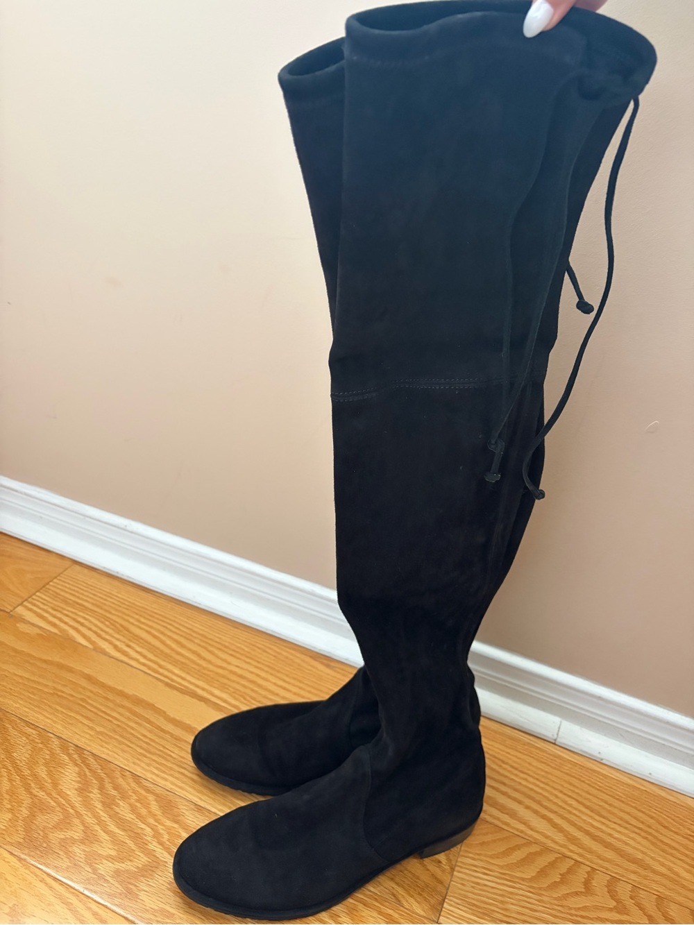 Stuart Weitzman Lowland Black Suede Boots